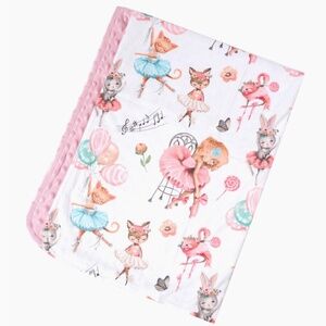 Ballerina Baby Blanket with ballerina print baby gift